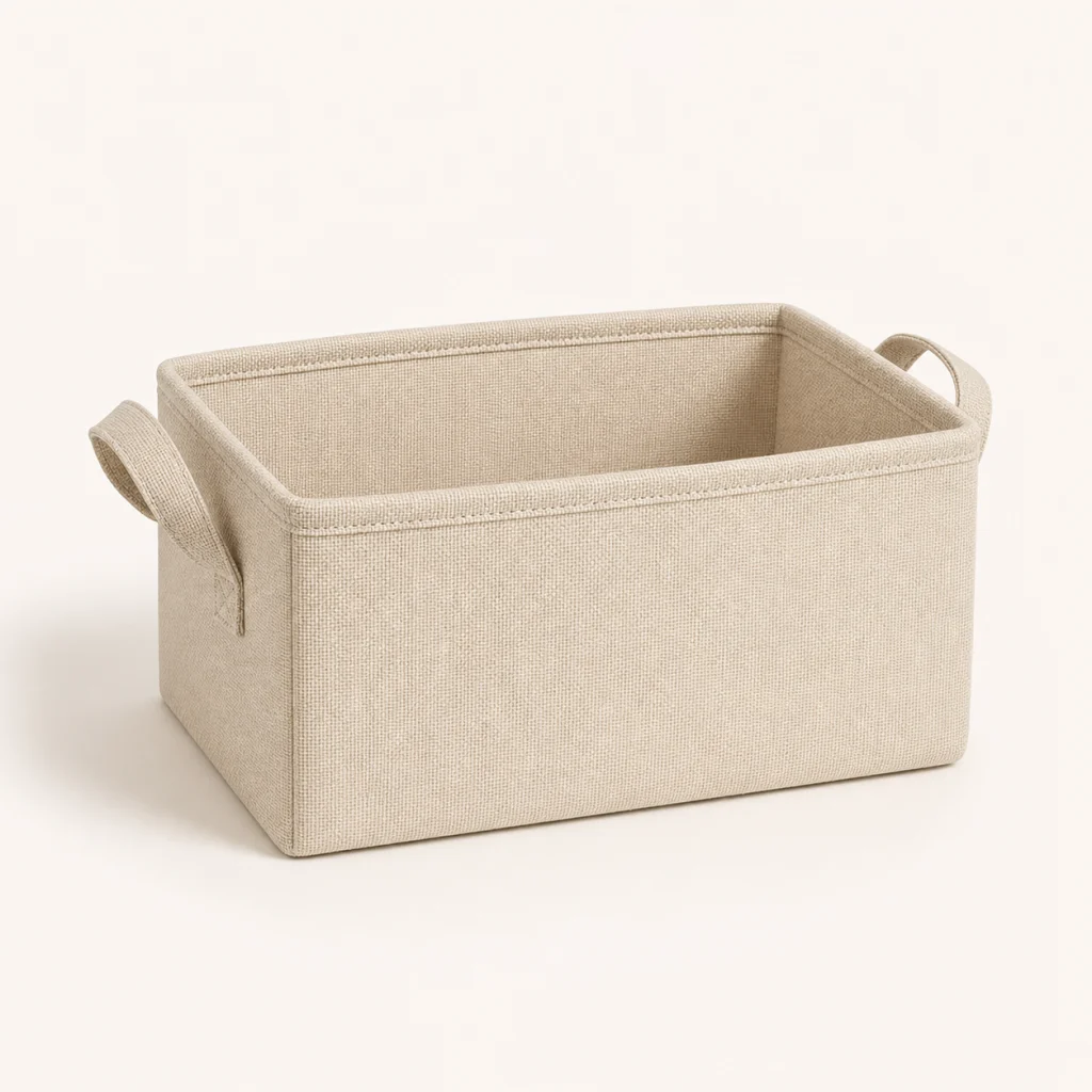 棉麻收纳筐商品主图，1只，约30×20×16cm