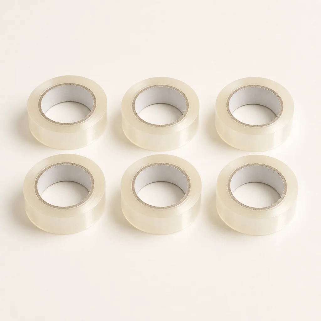 透明胶带6卷商品主图，6卷装，宽约12mm